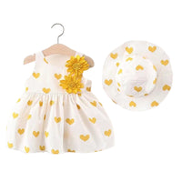 Load image into Gallery viewer, 2 Pieces Set Baby Girls Fruit Love heart Hats And Dresses Wholesale 220330172
