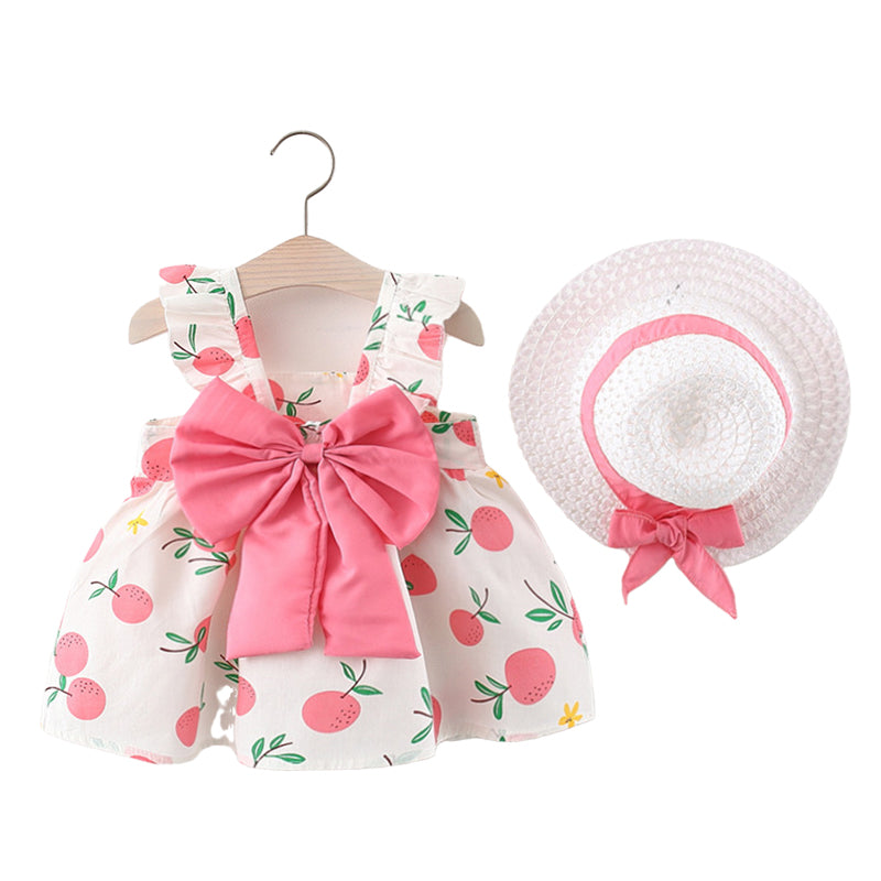 2 Pieces Set Baby Girls Fruit Hats And Dresses Wholesale 220330173