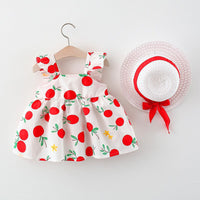 Load image into Gallery viewer, 2 Pieces Set Baby Girls Fruit Hats And Dresses Wholesale 220330173
