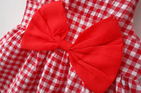 Load image into Gallery viewer, 2 Pieces Set Baby Girls Bow Hats And Checked Dresses Wholesale 220330174
