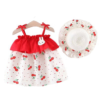 Load image into Gallery viewer, 2 Pieces Set Baby Girls Polka dots Hats And Dresses Wholesale 220330181
