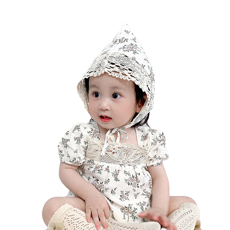 2 Pieces Set Baby Unisex Flower Hats And Rompers Wholesale 220330183