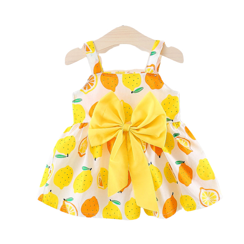 Baby Kid Girls Fruit Bow Dresses Wholesale 22033019