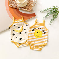 Load image into Gallery viewer, Baby Unisex Striped Letters Fruit Expression Print Rompers Wholesale 220330206
