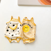 Load image into Gallery viewer, Baby Unisex Striped Letters Fruit Expression Print Rompers Wholesale 220330206
