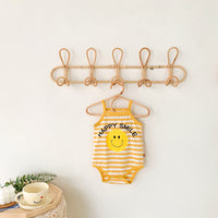 Load image into Gallery viewer, Baby Unisex Striped Letters Fruit Expression Print Rompers Wholesale 220330206
