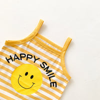 Load image into Gallery viewer, Baby Unisex Striped Letters Fruit Expression Print Rompers Wholesale 220330206
