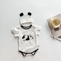 Load image into Gallery viewer, Baby Unisex Animals Cartoon Print Rompers And Hats Wholesale 220330215
