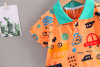 Load image into Gallery viewer, 2 Pieces Set Baby Kid Boys Cartoon Polo Shirts And Solid Color Shorts Wholesale 220330222
