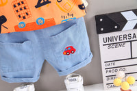 Load image into Gallery viewer, 2 Pieces Set Baby Kid Boys Cartoon Polo Shirts And Solid Color Shorts Wholesale 220330222
