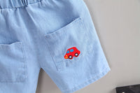 Load image into Gallery viewer, 2 Pieces Set Baby Kid Boys Cartoon Polo Shirts And Solid Color Shorts Wholesale 220330222
