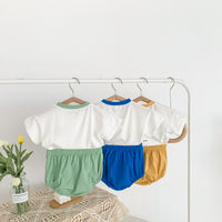 Load image into Gallery viewer, 2 Pieces Set Baby Kid Unisex Dinosaur T-Shirts And Solid Color Shorts Wholesale 220330223
