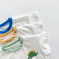 Load image into Gallery viewer, 2 Pieces Set Baby Kid Unisex Dinosaur T-Shirts And Solid Color Shorts Wholesale 220330223

