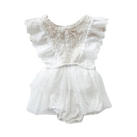 Load image into Gallery viewer, Baby Girls Solid Color Lace Embroidered Rompers Wholesale 220330248
