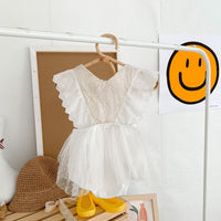 Load image into Gallery viewer, Baby Girls Solid Color Lace Embroidered Rompers Wholesale 220330248
