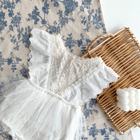 Load image into Gallery viewer, Baby Girls Solid Color Lace Embroidered Rompers Wholesale 220330248
