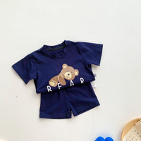 Load image into Gallery viewer, 2 Pieces Set Baby Unisex Animals Cartoon Print T-Shirts And Solid Color Shorts Wholesale 220330254
