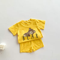 Load image into Gallery viewer, 2 Pieces Set Baby Unisex Animals Cartoon Print T-Shirts And Solid Color Shorts Wholesale 220330254
