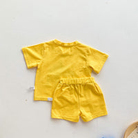 Load image into Gallery viewer, 2 Pieces Set Baby Unisex Animals Cartoon Print T-Shirts And Solid Color Shorts Wholesale 220330254
