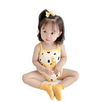 Load image into Gallery viewer, Baby Girls Striped Letters Expression Print Rompers Wholesale 220330255
