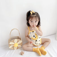 Load image into Gallery viewer, Baby Girls Striped Letters Expression Print Rompers Wholesale 220330255
