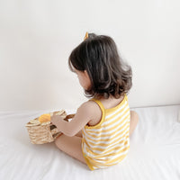 Load image into Gallery viewer, Baby Girls Striped Letters Expression Print Rompers Wholesale 220330255
