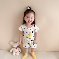 Load image into Gallery viewer, Baby Girls Striped Letters Expression Print Rompers Wholesale 220330255
