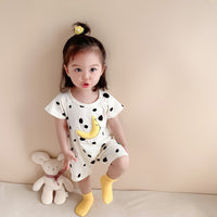 Load image into Gallery viewer, Baby Girls Striped Letters Expression Print Rompers Wholesale 220330255
