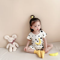 Load image into Gallery viewer, Baby Girls Striped Letters Expression Print Rompers Wholesale 220330255
