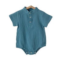 Load image into Gallery viewer, Baby Boys Solid Color Rompers Wholesale 220330256
