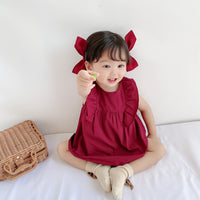 Load image into Gallery viewer, Baby Girls Solid Color Dresses Wholesale 220330263
