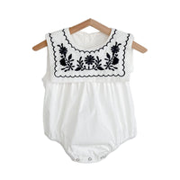 Load image into Gallery viewer, Baby Girls Flower Embroidered Rompers Wholesale 220330279
