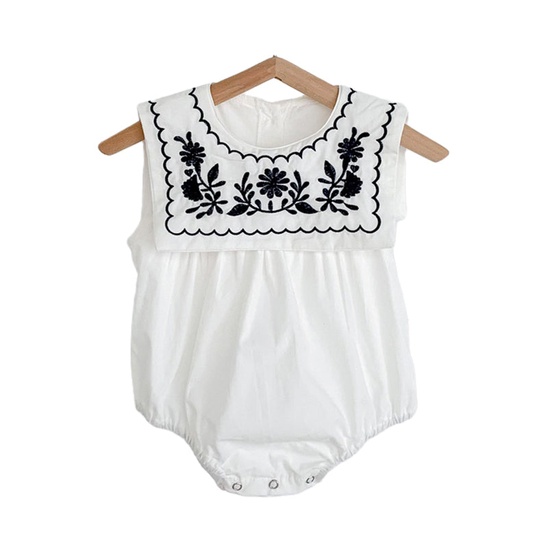 Baby Girls Flower Embroidered Rompers Wholesale 220330279