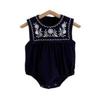 Load image into Gallery viewer, Baby Girls Flower Embroidered Rompers Wholesale 220330279
