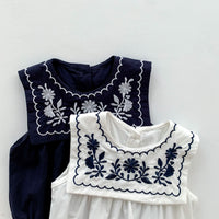 Load image into Gallery viewer, Baby Girls Flower Embroidered Rompers Wholesale 220330279
