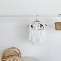 Load image into Gallery viewer, Baby Girls Flower Embroidered Rompers Wholesale 220330279
