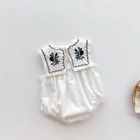 Load image into Gallery viewer, Baby Girls Flower Embroidered Rompers Wholesale 220330279
