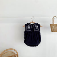 Load image into Gallery viewer, Baby Girls Flower Embroidered Rompers Wholesale 220330279
