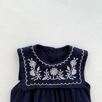 Load image into Gallery viewer, Baby Girls Flower Embroidered Rompers Wholesale 220330279
