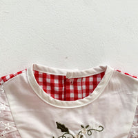Load image into Gallery viewer, Baby Girls Checked Bow Lace Embroidered Rompers Wholesale 220330292
