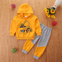 Load image into Gallery viewer, 2 Pieces Set Baby Kid Boys Letters Car Print Hoodies Swearshirts And Color-blocking Pants Wholesale 220330294
