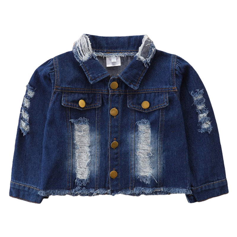 Baby Kid Unisex Ripped Jackets Outwears Wholesale 220330307