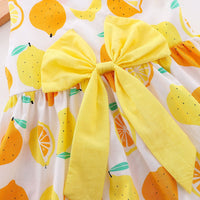 Load image into Gallery viewer, Baby Girls Fruit Bow Print Dresses Wholesale 22033031

