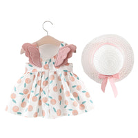 Load image into Gallery viewer, 2 Pieces Set Baby Girls Flower Hats And Bow Dresses Wholesale 220330319
