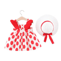 Load image into Gallery viewer, 2 Pieces Set Baby Girls Flower Hats And Bow Dresses Wholesale 220330319
