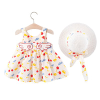 Load image into Gallery viewer, 2 Pieces Set Baby Girls Flower Hats And Bow Dresses Wholesale 220330319
