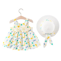 Load image into Gallery viewer, 2 Pieces Set Baby Girls Flower Hats And Bow Dresses Wholesale 220330319
