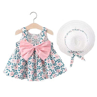 Load image into Gallery viewer, 2 Pieces Set Baby Girls Flower Hats And Bow Dresses Wholesale 220330321
