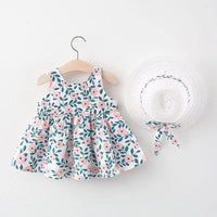 Load image into Gallery viewer, 2 Pieces Set Baby Girls Flower Hats And Bow Dresses Wholesale 220330321
