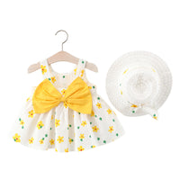 Load image into Gallery viewer, 2 Pieces Set Baby Girls Flower Hats And Bow Dresses Wholesale 220330321
